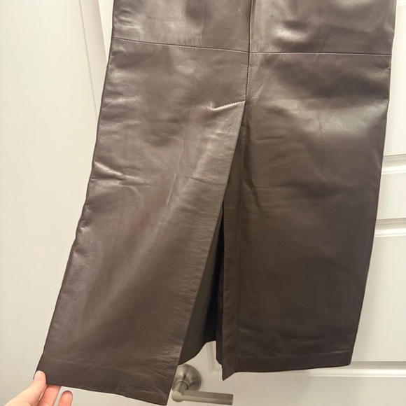 Vintage Danier chocolate brown leather maxi skirt - Picture 6 of 8